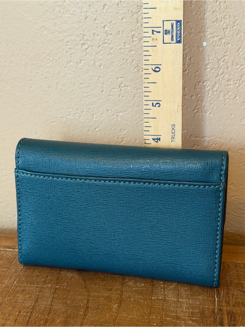 Dooney & Bourke Teal Saffiano Leather Wallet with Duck Emblem - Picture 2 of 9